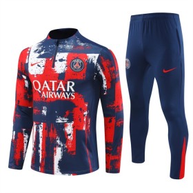 Paris Saint-Germain Quarter-Zip Sweat de Treino 2024-25 Vermelha